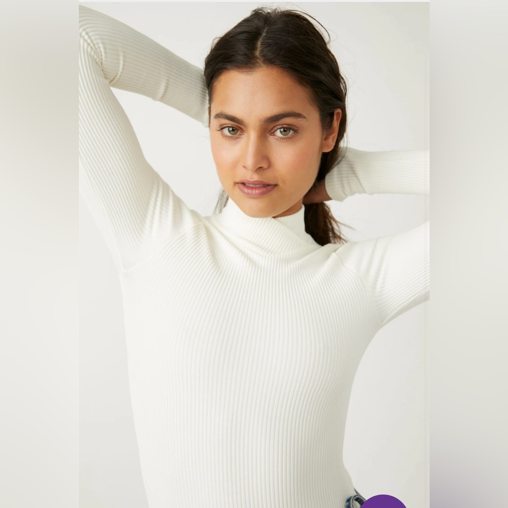 Free People XYZ Turtleneck Bodysuit Ivory. NWT